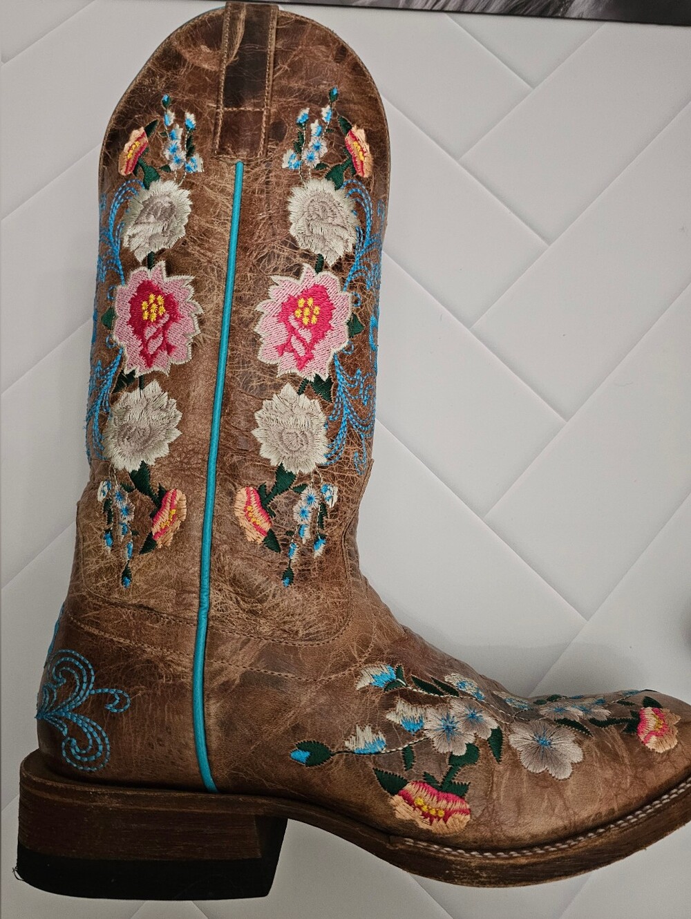 Macie Bean Rose Garden Floral Embroidered Western Boots Women’s 7M EUC - Picture 3 of 9